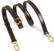 Vachetta Leather Replacement Adjustable Shoulder Glossy Brown-width: 0.7 in