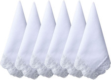Lace Cotton White Handkerchiefs Perfect Wedding Bulk