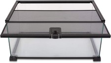 10 Gallon Reptile Tank Glass Terrarium Sliding Screen Top for Small Animals US