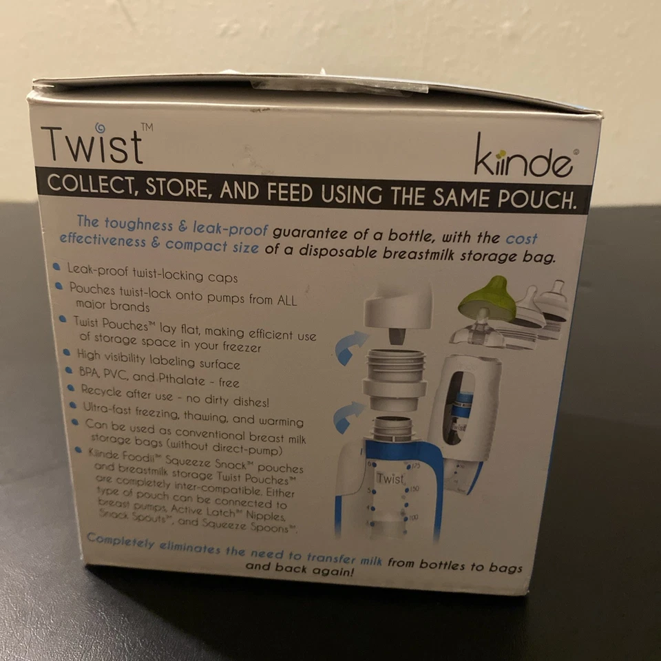 Bolsas de almacenamiento de leche materna de alimentación directa Kiinde Twist Pouch, 6 oz 40 quilates Foto 3 de 4