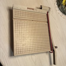 Vintage BOSTON 2612 White Wooden High End Heavy Duty 12" Paper Cutter Trimmer