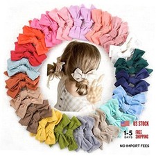 C&Eacute;LLOT 40 Pieces Girls Hair Bows Linen Fabric Bows Alligator 40pcs/Classic