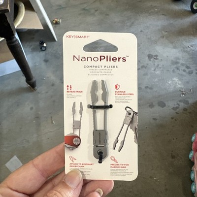 KeySmart Nano Pliers Stainless Steel Silver Compact Key Tool