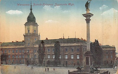 POLSKA Poland - WARSZAWA - Zamek - Kolumna Zygmunia III go. - Nakl. A. J. Ostrow