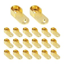 20 PCS Gold Oval Closet Rod End Supports Brackets for 16mm Diameter Rods