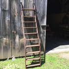 Vintage Industrial Library Hardware Mercantile General Store Rolling Ladder — photo 2