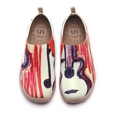 Women Size 5-11 UIN Slip On Shoes Canvas Loafers "La Guitarra"