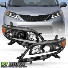 For 2011-2020 Toyota Sienna Upgrade LED Projector w/ Tube Headlights Headlamps