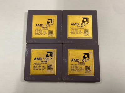 AMD-K5 CPU Lot of 4 PR133 x 1 & PR166 x 3 Untested Gold Recovery