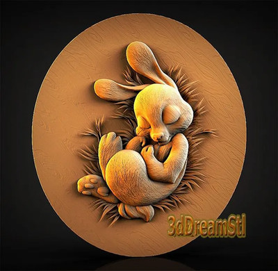 Bunny STL Model, CNC Router, Engraver, Artcam, Aspire, Wood Art
