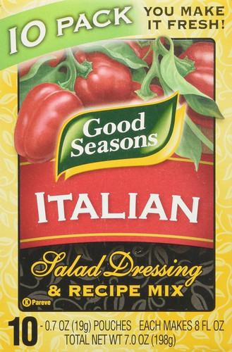 Good Seasons Italian Salad Dressing & Recipe Mix 0.7Oz, 10 Pouches, Total Net 7O