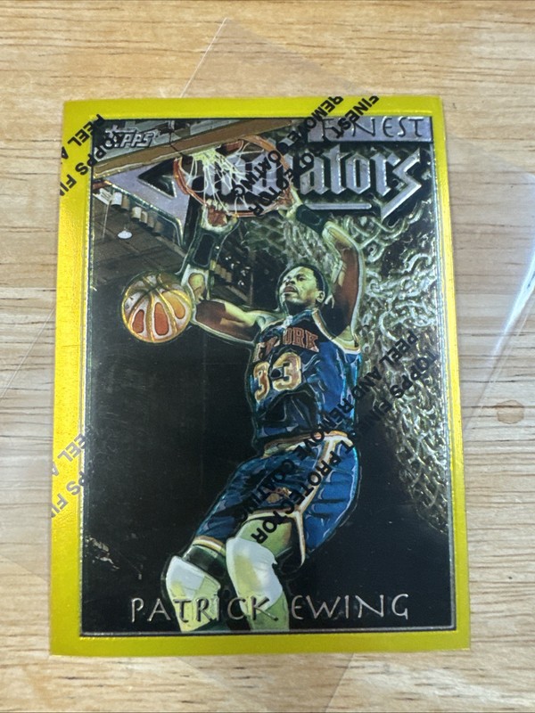 1996-97 Topps Finest Patrick Ewing Gold Gladiators Rare With Coating Card #136