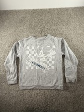 Sonic The Hedgehog Gray Long Sleeve Boys Size XL Shirt SEGA Crew Neck