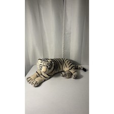 Vintage Kellytoy USA Large White Tiger Blue Eyes Plush Stuffed Animal Toy