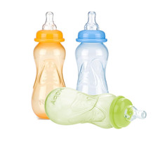 Non-Drip Standard Neck Bottles, 10 Ounce, Colors May Vary, Pack of 3 Bottles