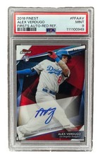 Alex Verdugo 2018 Topps FINEST Red Refractor Auto 4/5 PSA 9 RC SSSP Dodgers