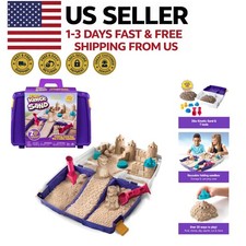 Kinetic Sand Folding Sandbox with 2 lb Play Sand and Molds Sensory Toy