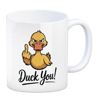 Mittelfinger Ente Duck YOU Kaffeebecher