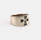 22220 Men’s Large Vintage 925 Silver Wide Flared Celtic Cross Ring Size X