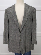 Brooks Brothers Men  s Blazer 44L CAMEL Hair Glen Plaid Sport Coat Jacket USA