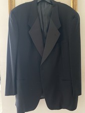 MANI Giorgio Armani Tuxedo Jacket 46 R Black Wool 1 Button Luxury Designer Italy