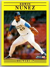 ⚾ 1991 Fleer Update #U-32 Edwin Nunez Milwaukee Brewers