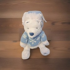 Winnie The Pooh Plush White Blue Snowflake Sweater Disney Store Exclusive 12