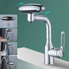 360 Rotating Multi-Function Waterfall Faucet with 4 Spray Modes for Bathroom