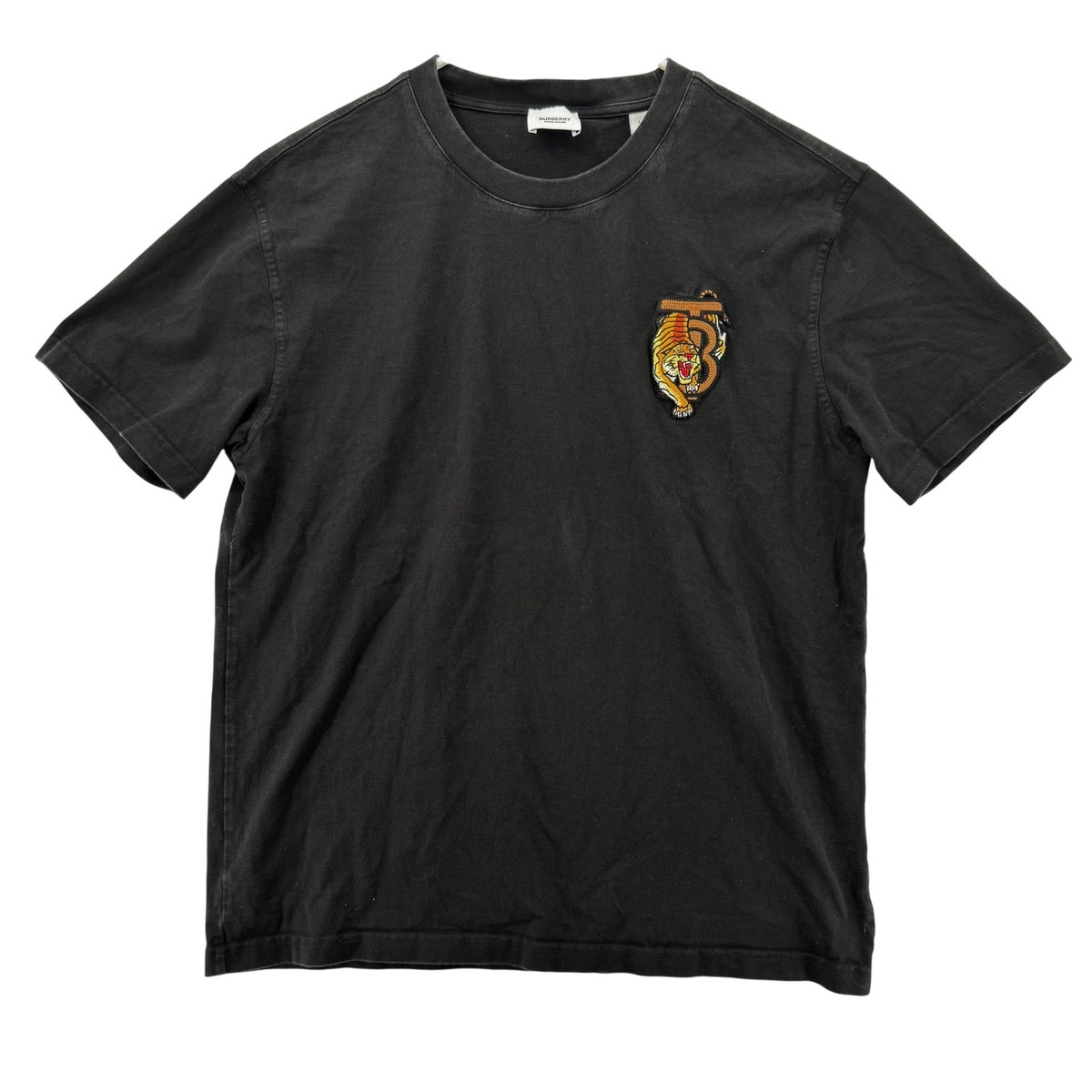 Burberry Shirt Mens Large Tiger Crest TB Embroidered Made in Italy