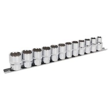 Image of Sealey WallDrive Socket Set 12 Piece 1/2" Square Drive 12pt Metric Socket Set