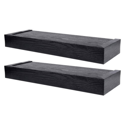 #ad High amp; Mighty 18 Inch Modern Floating Shelf Holds Up To 15 lbs Black 2 Pack $18.49