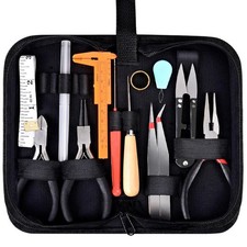 19Pcs Jewelry Making Tools Kit with Zipper Storage Case for black