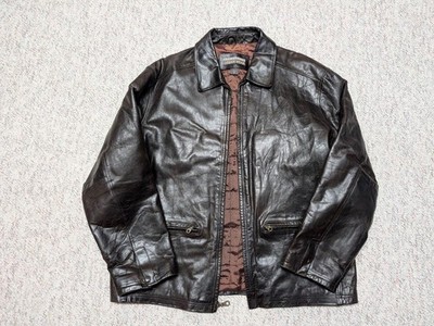 90s vintage leather jacket g1 a2 牛革 vintage 1990s leather jacket XL brown MOTORCYCLE stiff cowhide Y2K