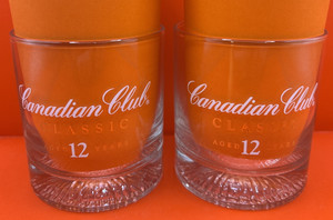 Lot of Two (2) Canadian Club Classic "Aged 12 Years" Cocktail Whiskey Glasses