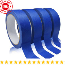 4 Rolls Blue Painters Tape, Masking Tape, Painter'S Tape, Painting Tape with Mul