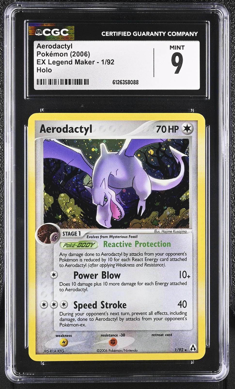 CGC 9 MINT Aerodactyl 2006 EX Legend Maker 1/92 Holo Pokemon Card