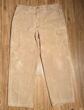 Vintage Carhartt Carpenter Cargo Pants 40x31 Tan Canvas Baggy Wide Leg 90s B112