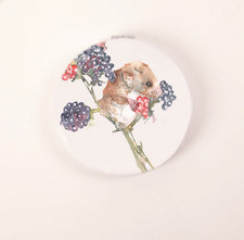 Field Mouse Design Watercolour Compact Mirror