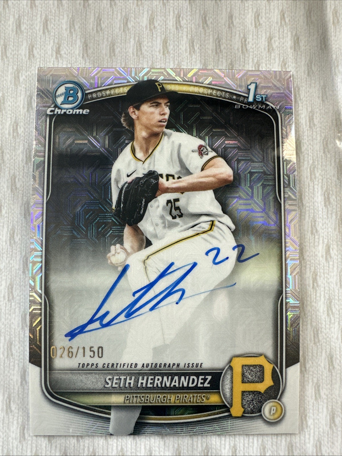 2025 Bowman Draft Seth Hernandez 1st Chrome HTA Choice Auto 26/150 Pirates 💥