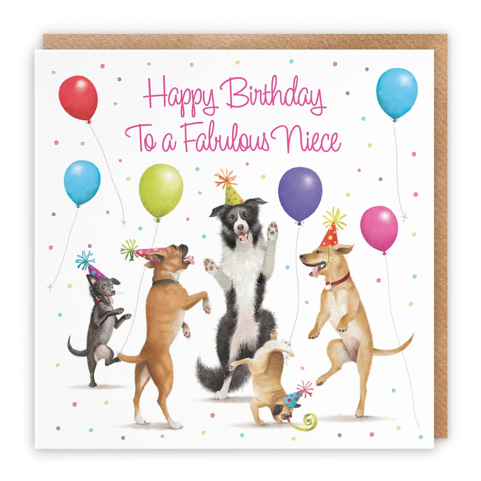 Niece Birthday Card Dancing Dogs Milo's Gallery