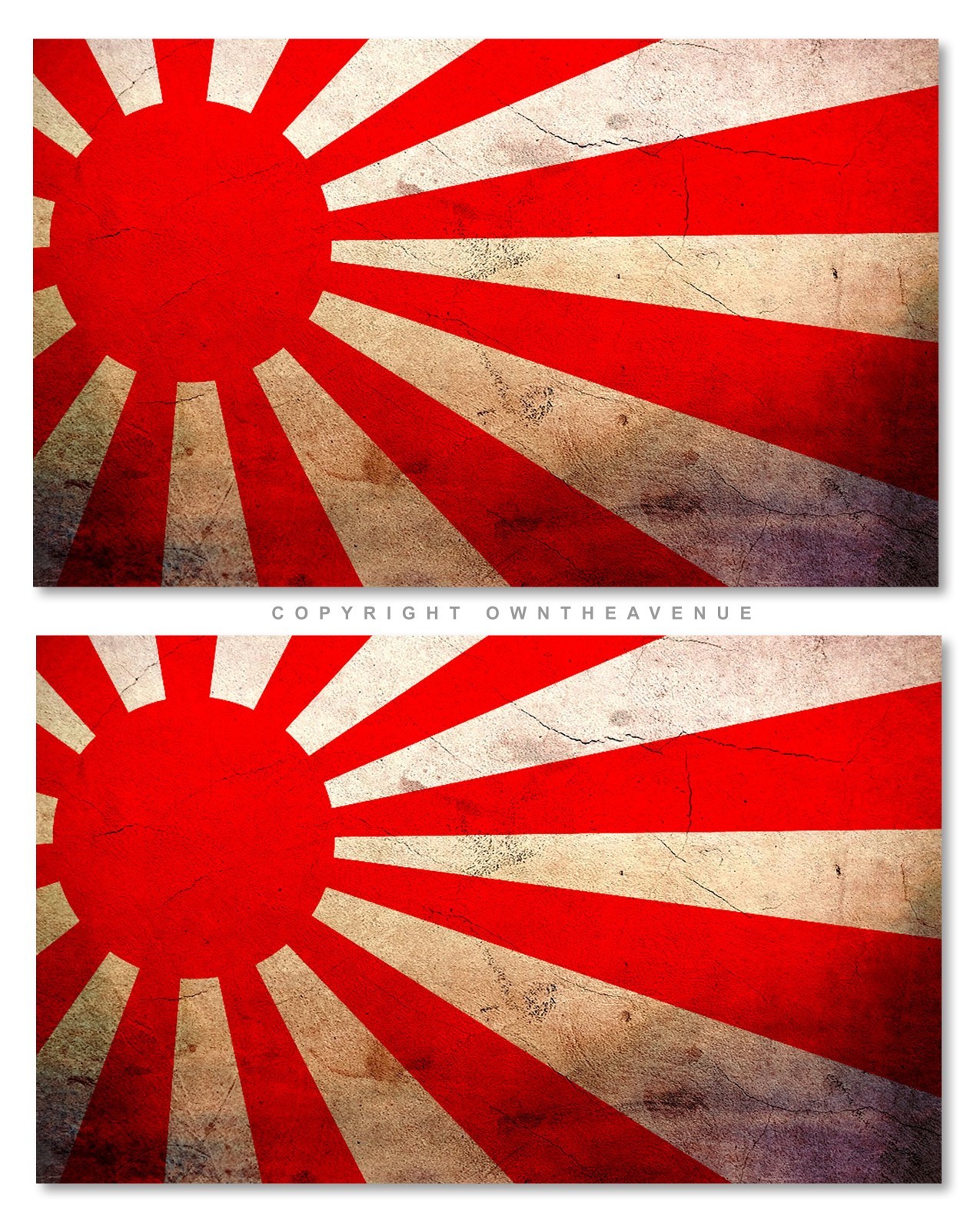 Japanese Rising Sun Vinyl 2Pcs JDM Japanese Rising Sun Vintage Grunge Style Vinyl Sticker Decals ...