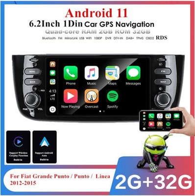 6.2'' Android 11 32G Car Stereo Radio GPS For Fiat Punto Grande Punto Linea 12-15