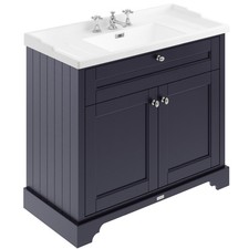Old London Floor Standing Vanity Unit 3TH Basin 1000mm Twilight Blue