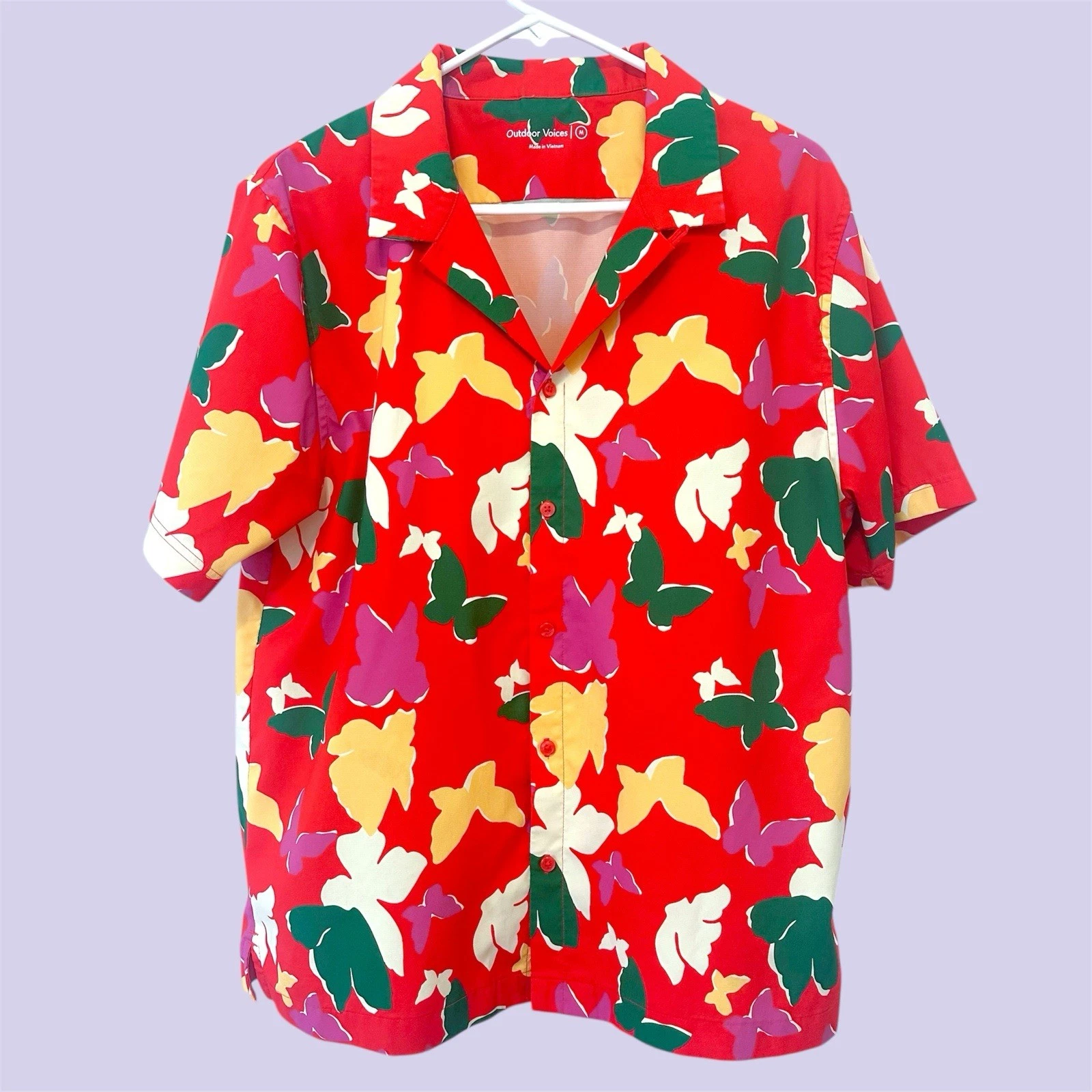Outdoor Voices Solar Cool Tourist Shirt Butterfly Print Unisex Men’s Women’s M
