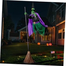 Halloween Decorations Outdoor - 12 Ft Animated Hovering Witch Animatronics