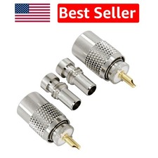 2-Pack PL-259 UHF Male Connectors - Teflon Insulated for Durability