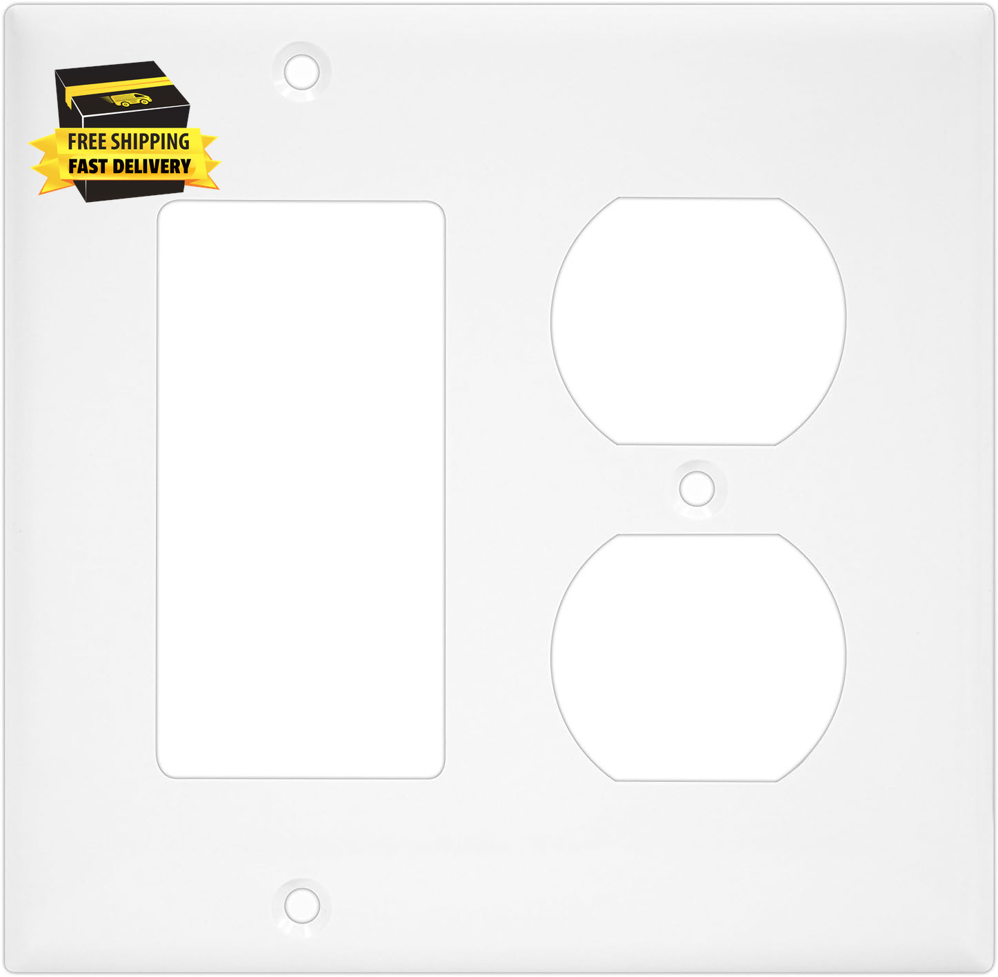 Combination Duplex Receptacle Outlet/Decorator Rocker Light Switch Wall Plate Co