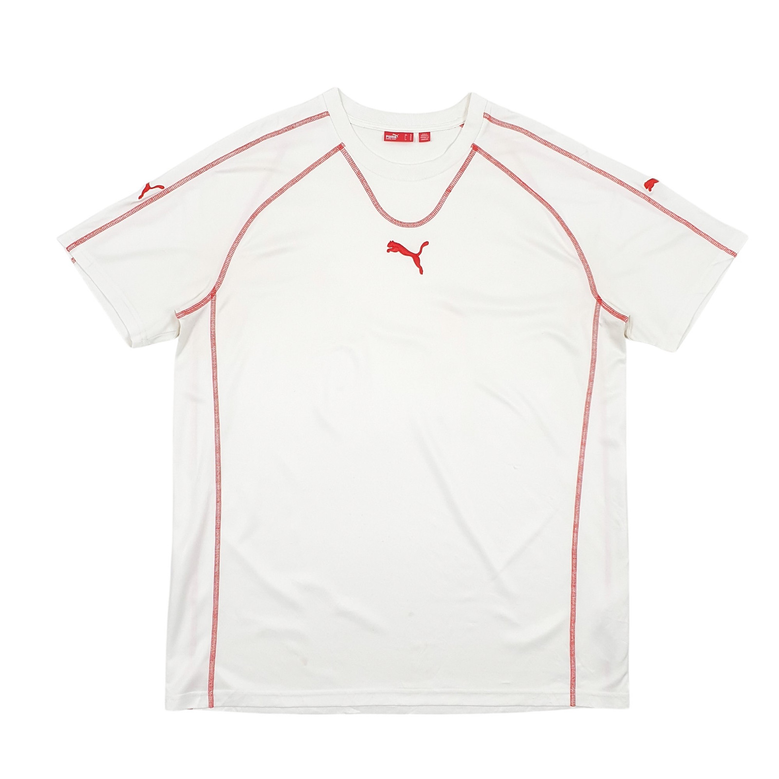 PUMA White T Shirt Tee Short Sleeve Polyester Mens XL
