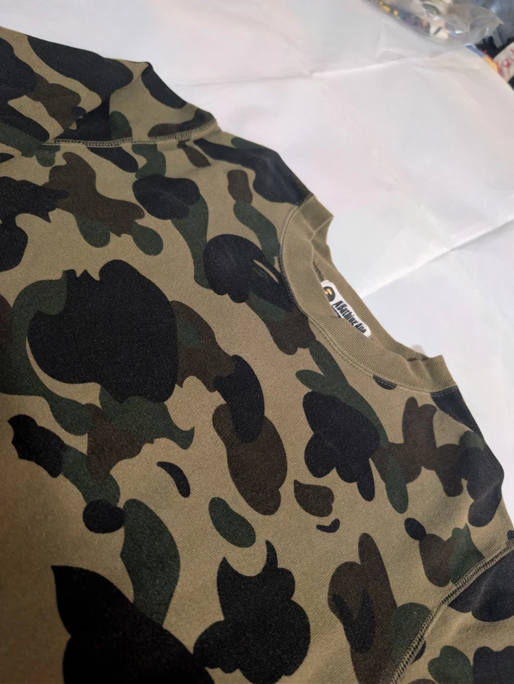 Suéter Camuflado ABC Verde Bape De Colección Usado Un Mono de Baño Talla S Se Ajusta a Verdadero Foto 3 de 4