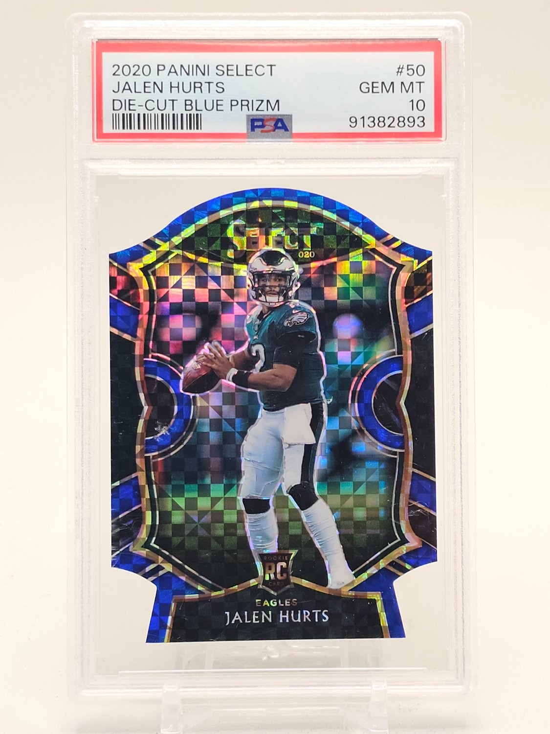JALEN HURTS 2020 SELECT CONCOURSE DIE-CUT BLUE PRIZM ROOKIE RC PSA 10 Q6029